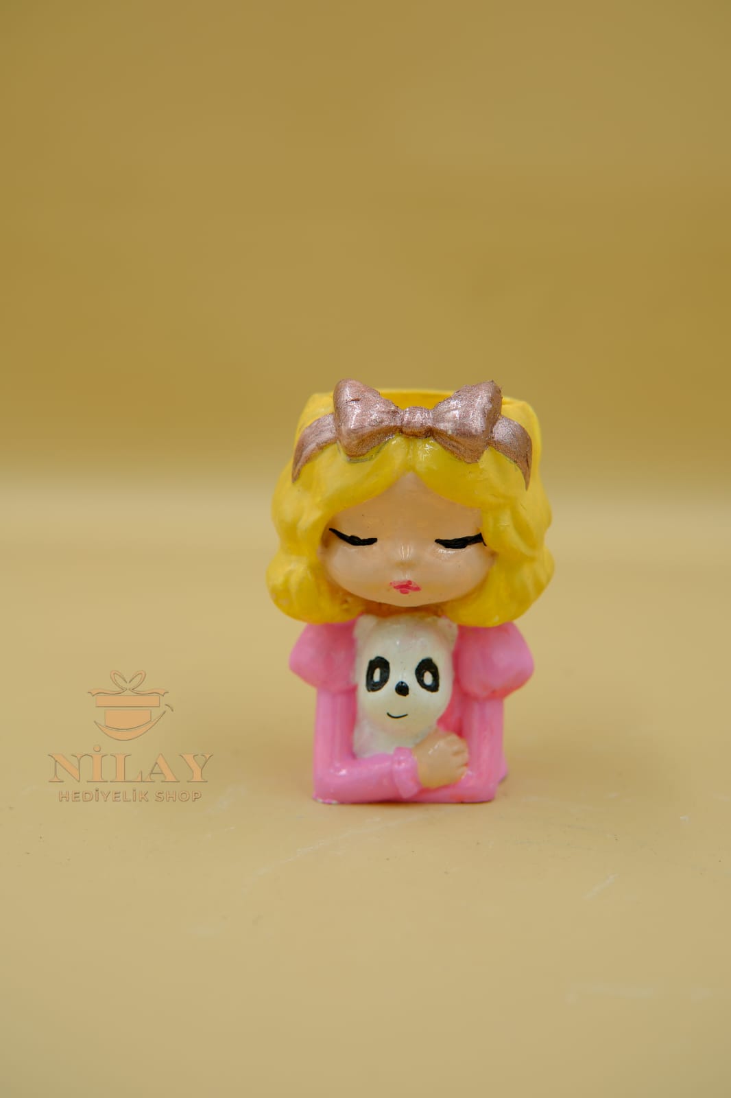Pandalı Kız Mini Saksı