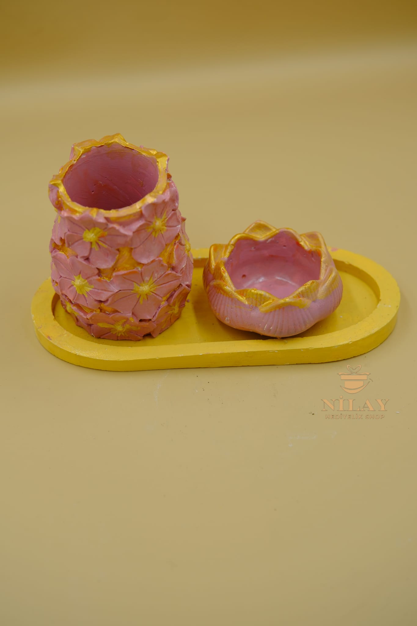 Çiçekli Vazo Lotus Set